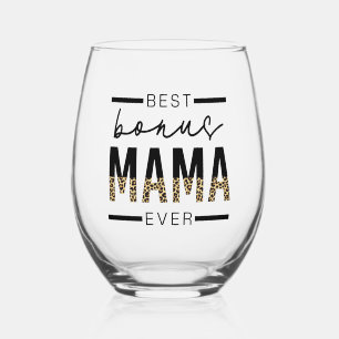 Best Bonus Mama Ever Gifts voor Stepmama Wijnglas Zonder Voet