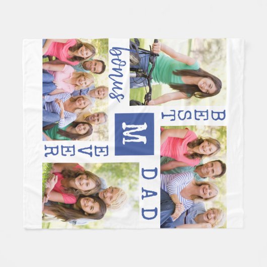 Best Bonus Pap Editable Year 4 Foto Blue Fleece Deken (Voorkant (Horizontaal))