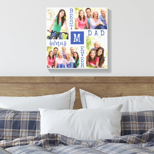 Best Bonus Pap Ever Blue 4 Photo Collage Canvas Afdruk (Insitu (Slaapkamer))