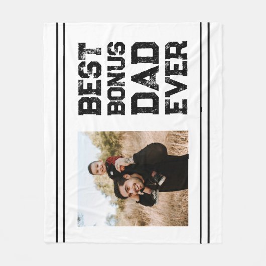 Best Bonus Pap Ever Stepdad Stepfather Gift Foto Fleece Deken (Voorkant)