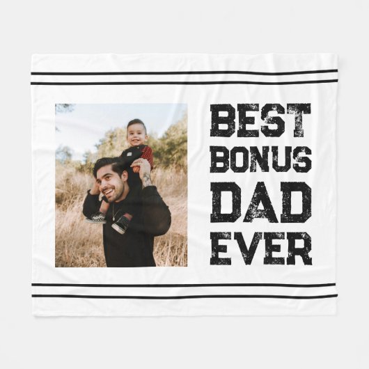Best Bonus Pap Ever Stepdad Stepfather Gift Foto Fleece Deken (Voorkant (Horizontaal))