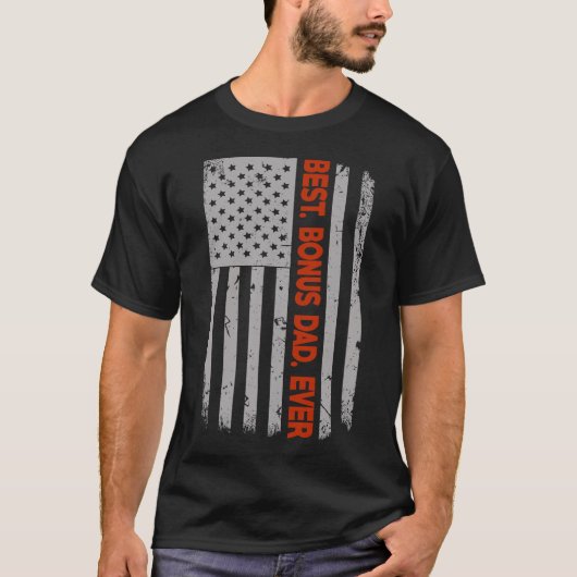 Best Bonus Pap ooit Amerikaanse vlag T-shirt (Voorkant)