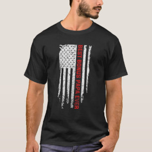 Best Bonus Papa Ever American Flag Vader T-shirt