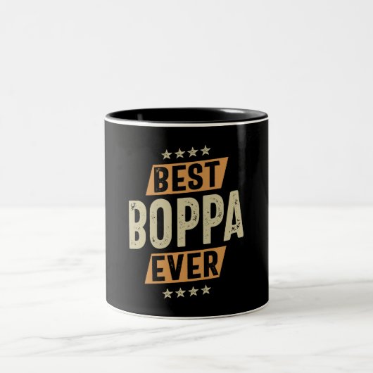 Best Boppa Ever - Pa Grandpa Tweekleurige Koffiemok (Center)