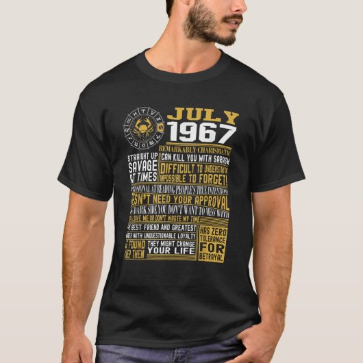 Best Born in July 1967 Feiten voor Mannen vrouwen T-shirt (Voorkant)