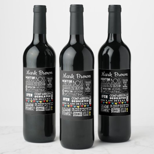Best Boss Appreciation Gift Wine Label Custom Wijn Etiket (Flessen)
