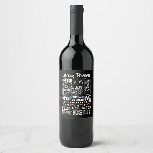 Best Boss Appreciation Gift Wine Label Custom Wijn Etiket (Voorkant)