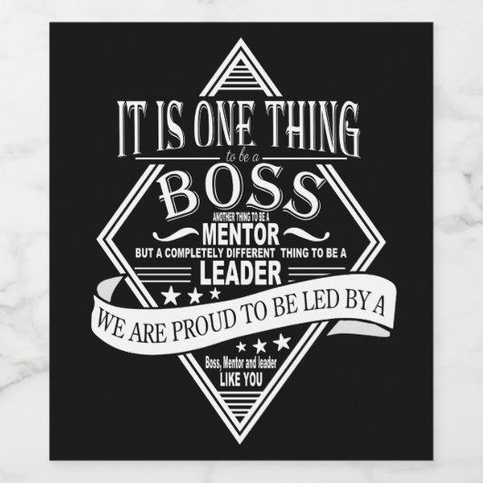 Best Boss Appreciation Gift Wine Label leader Wijn Etiket (Enkel label)