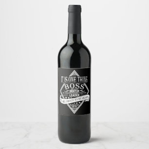 Best Boss Appreciation Gift Wine Label leader Wijn Etiket