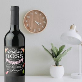 Best Boss Appreciation Gift Wine Label leader Wijn Etiket