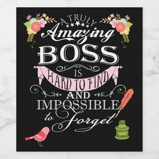 Best Boss Appreciation Gift Wine Label leader Wijn Etiket (Enkel label)