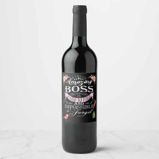 Best Boss Appreciation Gift Wine Label leader Wijn Etiket (Voorkant)