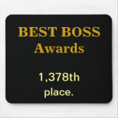 Best Boss Awards Practical Joke Funny Insult Gift Muismat (Voorkant)