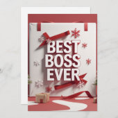 Best Boss Ever Christmas Feestdagenkaart (Voorkant / Achterkant)