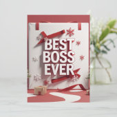 Best Boss Ever Christmas Feestdagenkaart (Staand voorkant)