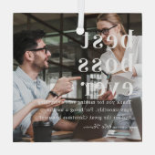 Best Boss Ever | Citaat- en fotocadeau Glas Ornament (Achterkant)