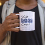 Best Boss Ever Coffee-Mok Koffiemok<br><div class="desc">Aangepaste kantoor koffie-mok met het gezegde 'beste baas ooit' en hun naam.</div>