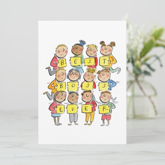 Best Boss Ever Kaart (Staand voorkant)