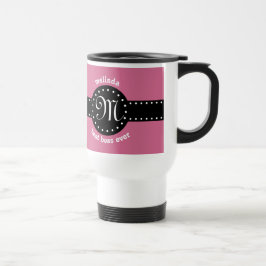 Best Boss Ever Polka Dots and Monogram PINK A05 Reisbeker