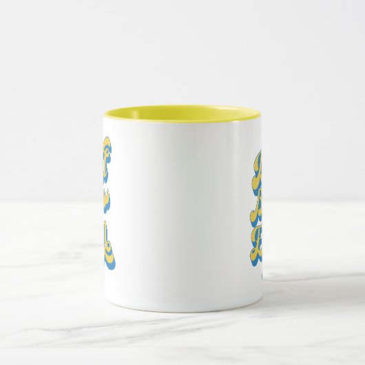 Best Boss Ever Retro Yellow Custom Name Mok (Midden)