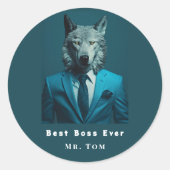 Best Boss Ever Ronde Sticker (Voorkant)