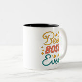 Best Boss Ever Tweekleurige Koffiemok (Voorkant rechts)