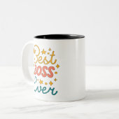 Best Boss Ever Tweekleurige Koffiemok (Voorkant links)