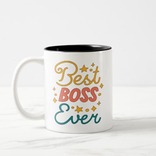 Best Boss Ever Tweekleurige Koffiemok (Links)