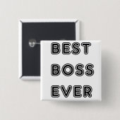 Best Boss Ever Vierkante Button 5,1 Cm (Voorkant /achterkant)