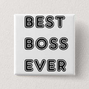 Best Boss Ever Vierkante Button 5,1 Cm