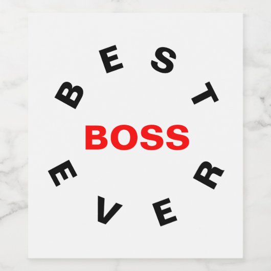 Best Boss Ever Wijn Etiket (Enkel label)