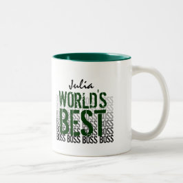Best Boss Grunge Lettering Black Green 005 Tweekleurige Koffiemok