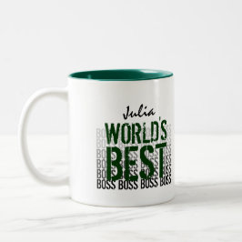 Best Boss Grunge Lettering Black Green 005 Tweekleurige Koffiemok