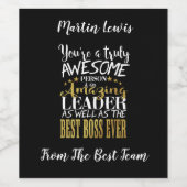 Best Boss kerst wijn label gepersonaliseerd Etiket (Enkel label)