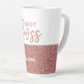Best Boss Roos Gold Pink Glitter Speciaal Latte Mok (Rechterhoek)