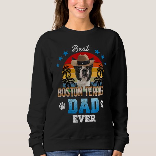 Best Boston Terrier Dad over Best Dad Dog Mannen Trui (Voorkant)
