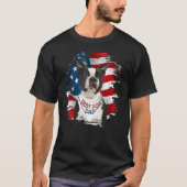 Best Boston Terrier Dog Dad Cute Usa Flag Happy Fa T-shirt (Voorkant)