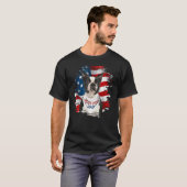 Best Boston Terrier Dog Dad Cute Usa Flag Happy Fa T-shirt (Voorkant volledig)