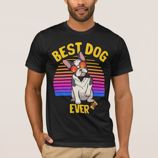 Best Boston Terrier Dog Ever Retro T-shirt (Voorkant)