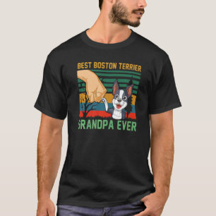 Best Boston Terrier Grandpa Ever Retro Sty T-shirt
