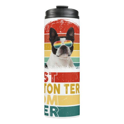 Best Boston Terrier Mam Ever Retro Boston Terrier Thermosbeker (Voorkant)