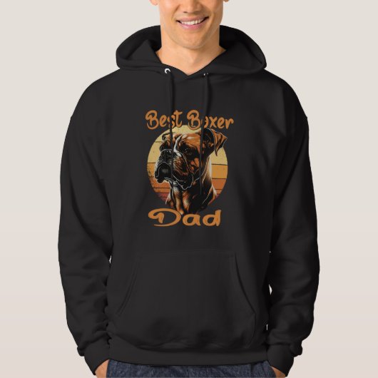 Best Boxer Dad Boxer Sunset Retro Dog Owner Dog Hoodie (Voorkant)