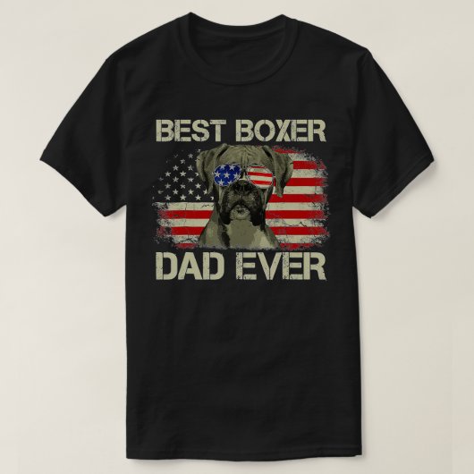 Best Boxer Dad Oover Hondenliefhebber American Fla T-shirt (Design voorkant)