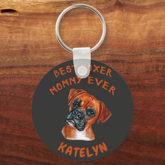 Best Boxer mammie ooit aangepaste Sleutelhanger (Voorkant)