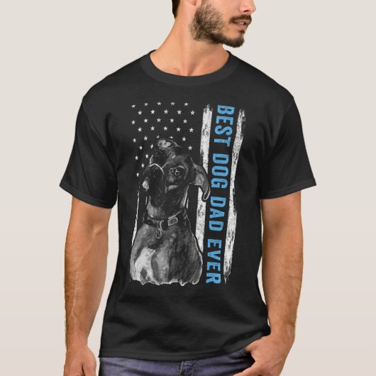 Best Boxer Pa ooit  Amerikaanse vlag Dog Pa T-shirt (Voorkant)