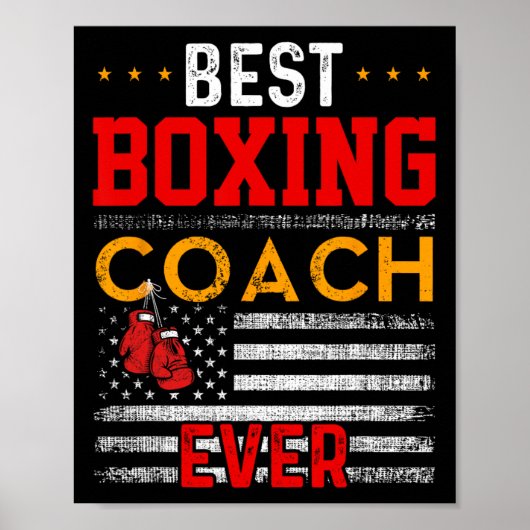 Best boxing Coach Ever Funny Boxing Coach Training Poster (Voorkant)