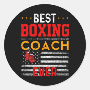 Best boxing Coach Ever Funny Boxing Coach Training Ronde Sticker