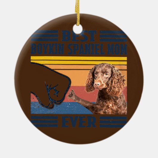 Best Boykin Spaniel Ma Ever Funny Dog mama Keramisch Ornament (Achterkant)