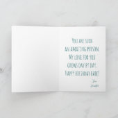 Best Boyvriend Ever Birthday Blue Ombre Foto Feestdagen Kaart (Binnen)