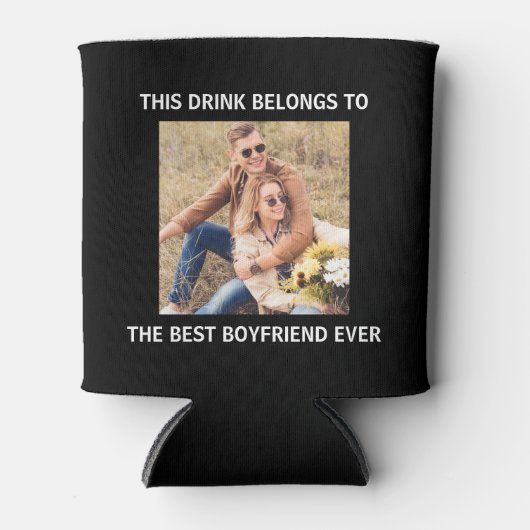 Best BoyVriend ooit Foto zwart Blikjeskoeler (Voorkant)